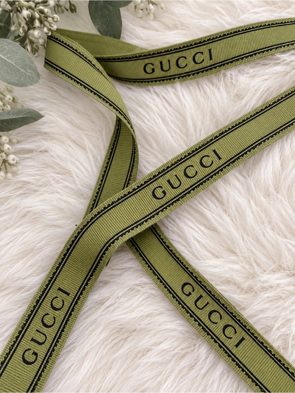 Gucci Green Logo Ribbon / Gift Wrap Ribbon Approx. 53β